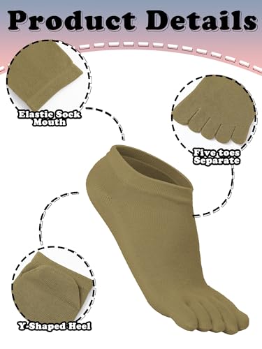 Image of Bencailor 6 /12 /32Pairs Women Toe Socks Five Toe Cotton Socks Ankle Sock with Toes Separated for Women Men Athletic Running