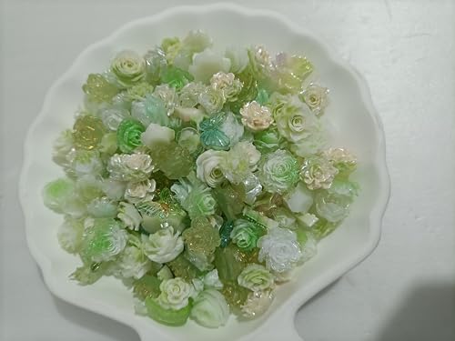 レジン用 花型パーツ 绿 カラー ネイルアート ジェルクラフト スマホケース などDIY 手芸材料