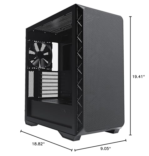 Image of Montech AIR 903 Base, E-ATX Mid Tower Case, High Airflow with Max Capacity, 3X 140mm PWM Fans Pre-Installed, Tempered Glass Side Panel, Mesh Front, Type-C, Support 4090 GPUs, Black
