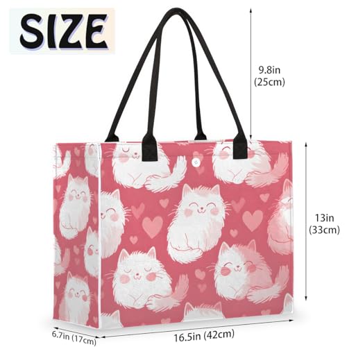 Cute Pink Baby Cats Tote Bag for Women Large Beach Bag Reusable Tote Bags for Work Travel Beach Shopping2