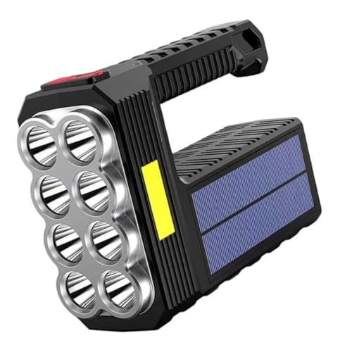 Linterna solar recargable impermeable con 8 LED y luz COB para camping y hogar