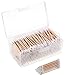 Norme 500 Pieces Cotton Cleaning Swabs, Pointed/Round Tip with Wooden Handle Cleaning Swabs Cotton Buds for Jewelry Ceramics Electronics in Storage Case (3 Inch, Pointed and Round Tip)