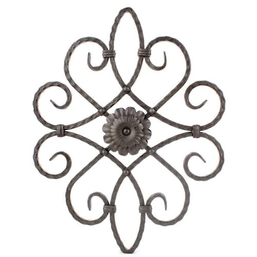 LogistSystem Adorno de hierro forjado de hierro forjado, 530 x 430 mm, por ejemplo, como elemento para ventanas, barandillas, vallas, puertas, rosetas, rejillas 13.018