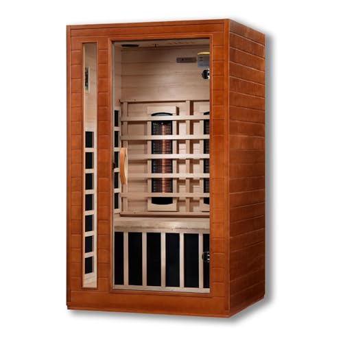 Dynamic Saunas Cardoba 2-Person Full Spectrum Infrared Sauna with Red Light Therapy & Bluetooth Speakers | Personal Indoor Dry Heat Sauna for Home & Gym – Made from Canadian Hemlock