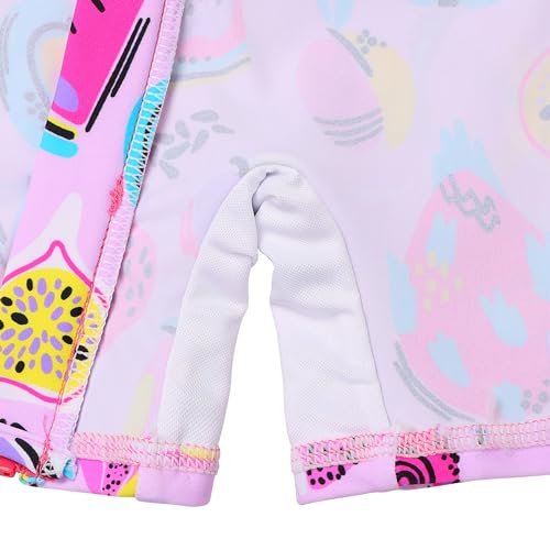 Image of XFGIRLS 2024 New Little Girls Full Zipper Swimwear Long Sleeve One Piece Easy to Put /on Rash Guard Bathing Suit Size 5-6 Years, S425 PinkFruit 6A