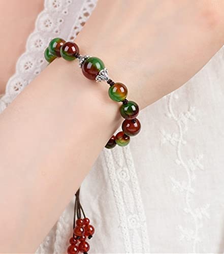 Beautiful Handmade Peacock Agate Beads Bracelet For Protection, Strength And Harmony #TOP6