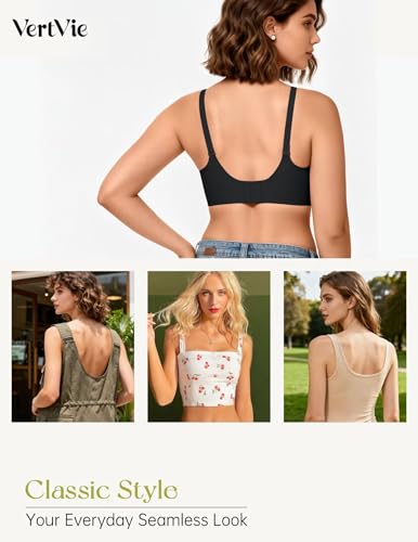 Image of Vertvie Women Wireless Jelly Bras Push Up Seamless Bra Supportive No Underwire Soft Halter /U /Racerback Sport T-Shirt Bralette