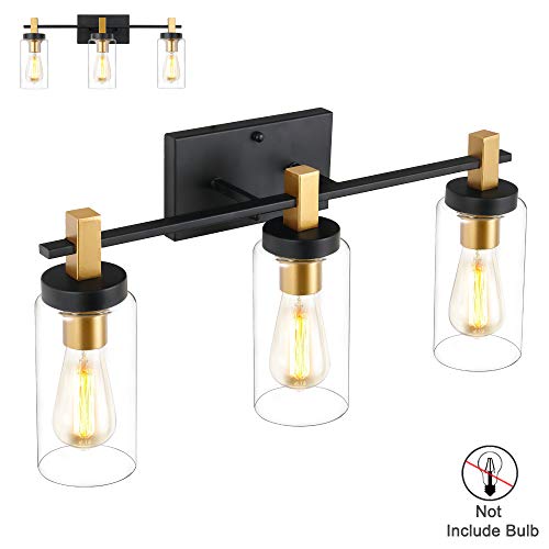 Bathroom Vanity Light 3-Light Vanity Light with Clear Glass Shade Wall Sconce Wall