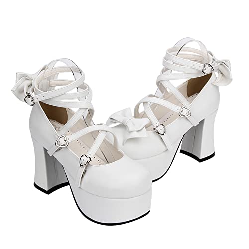 Women's Lolita Party Shoes Criss Cross Strappy High Heels Platform Pumps