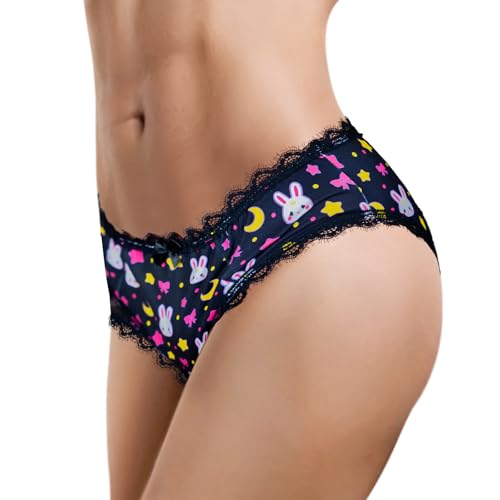 Littleforbig Unisex Hipster Lace Briefs Cheeky Usagi Panties Silky Shaping Briefs for Crossdressers Transgender