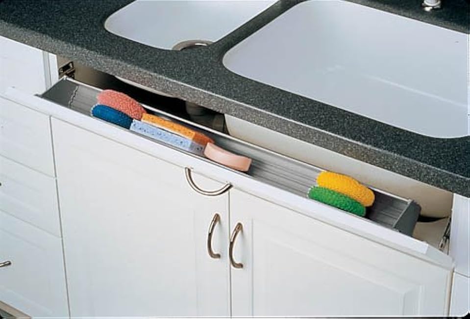 Tip-Out Tray Cut-To-Size with 1 Pair Hinges/End Caps Sink & Base Accessories - 6551-36-11-50 - 36W x 2-7/16D x 3-15/16H - White