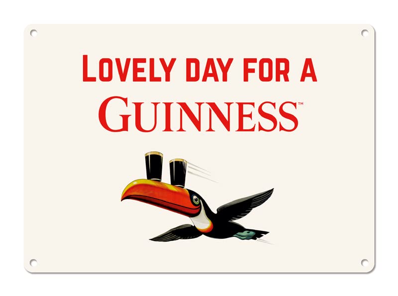 Guinness - LOVELY DAY FOR A GUINNESS - TUKAN - Blechschild, Blechpostkarte, Mini-Blechschild - 10,5 x 14,8 cm G302/003