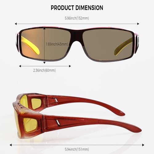 Image of Over Glasses Sunglasses for Men Women, Fit Over Sunglasses Polarized UV400 Protection Sunglasses for Driving 06