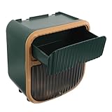 BESPORTBLE Boîte à Mouchoirs Murale Étanche Double Couche Vert Foncé Distributeur de P...