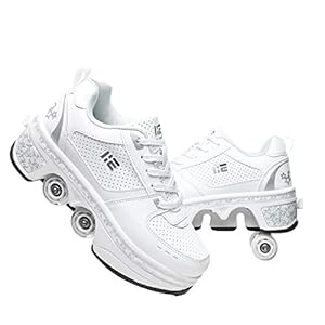 KUXUAN Vervorming Parkour Schoenen, Quad Roller Skates Kids, schoenen met wielen voor meisjes, unisex schoenen met wiel…