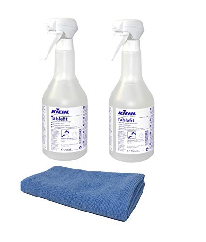 Kunststoff- und Schreibtischreiniger, Klebereste- Bleistift- Entferner mit Mikrofasertuch Blau für Oberflächen (2 Flaschen Schreibtischreiniger = 1,5 Liter) Cover