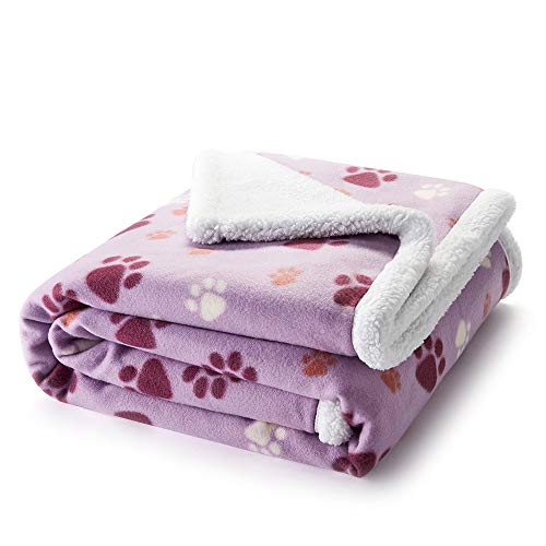 Puppy King Waterproof Pet Blanket, Machine Washable Liquid Pee Proof Blanket for Couch Sofa Bed, Durable 3 Layer Blanket Protector Cover for Small Medium Large Dogs Cats, 55x50 inches, Light Purple