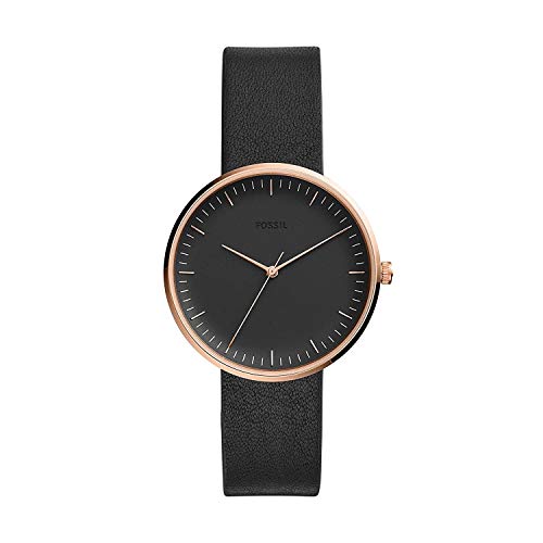 Michael Kors Women's Pyper Stainless Steel Quartz Watch with Leather Strap, Gold/Black, 18