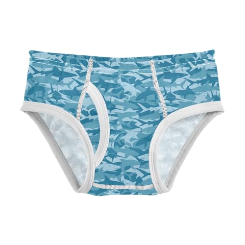 Boys' Exclusive Briefs Toddler Underwear 95% Combed Cotton Boxerbriefs 2T Blue Shark 115
