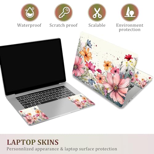 ArtSo Laptop Skin Sticker Decal,16.5 17 17.3inch Laptop Netbook PC Notebook Universal Vinyl Reusable Skin Sticker Cover Personalized Art Case Protector, Flowers Plants