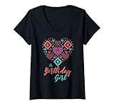 Photo Gallery donna the birthday girl boho chic theme matching family party maglietta con collo a v Photo Gallery donna the birthday girl boho chic theme matching family party maglietta con collo a v