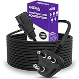 Gizga Essentials Universal 3 Pin Power Cord (1.2M) ISI Certified Heavy Duty Power Supply Cable for IEC Mains, Desktop PC, CPU SMPS Monitor Printer Projector TV Game Console| Indian Plug, Copper Cores