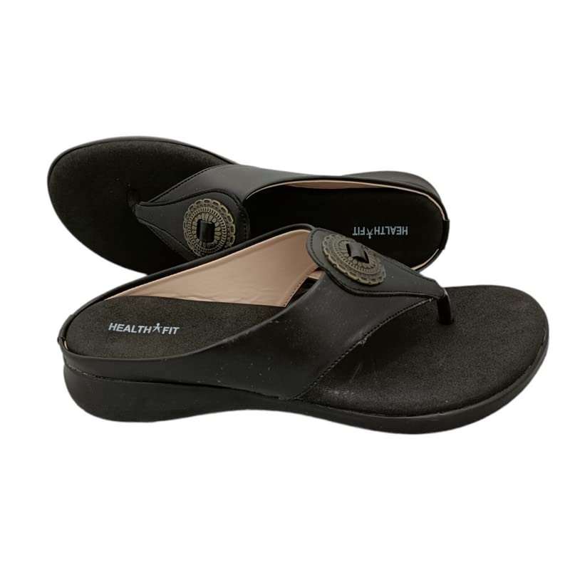 HEALTH FIT Extra Soft Ortho Care Diabetic & Orthopedic Slippers/Doctor Chappal & Flip Flop Footwear Women UK-4 Black1 (B0BG64N6Q7) Amazon Price History, Amazon Price Tracker