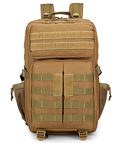 Doshwin 40L Mochila Táctica Militar  con Bolsillos Laterales   Caqui