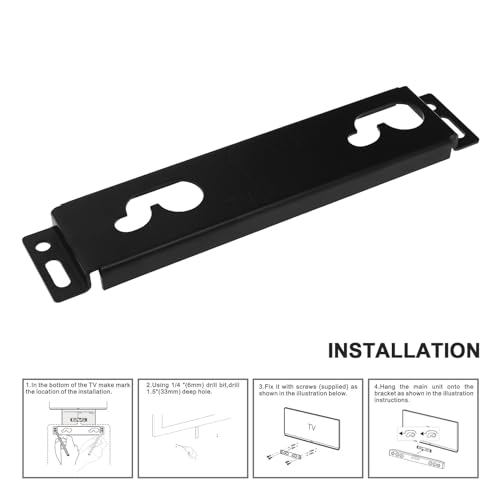 Soporte de pared negro para barra de sonido evita caídas de altavoces 2
