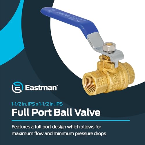 Image of Eastman 3 /8 Inch IPS Heavy Duty Full Port Ball Valve, Brass Plumbing Fitting, 20043LF