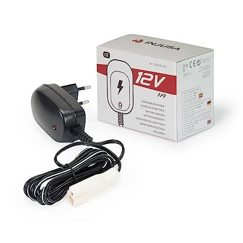 INJUSA - Chargeur pour Batterie au Plomb 12V Uniquement Compatible avec Les Véhicules Électriques Injusa 12V | Motos | Voitures | Quads à Batterie