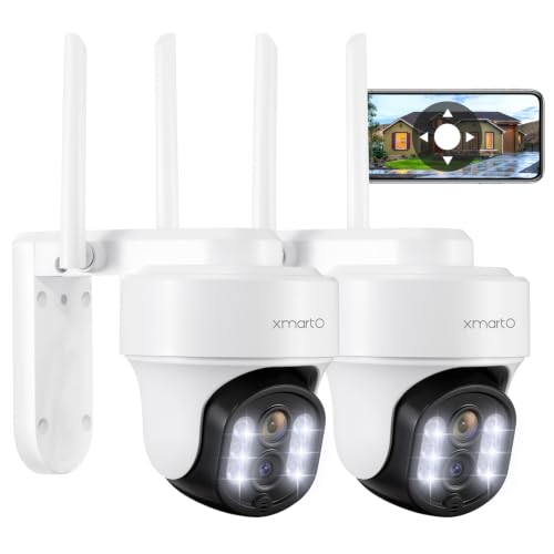 Image of xmartO 2-Pack 10X Zoom Dual Lens PTZ Home Security Camera