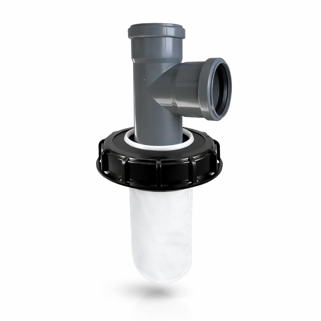 Fn-Technik White|Black|Blue|Grey|Beige Ibc Rainwater Filter, Dn 150 Ht Branch Dn 75, Grey, Polypropylene (Pp), Round