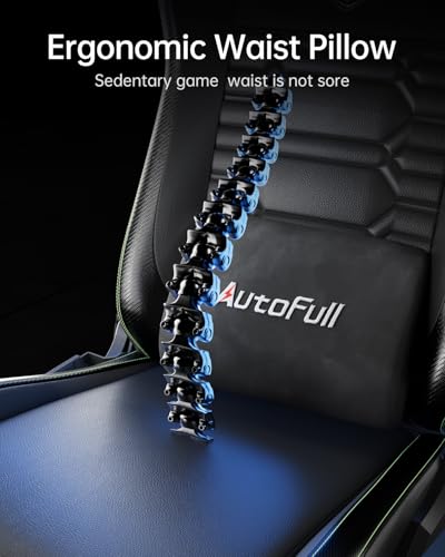 AutoFull C3 Gaming Chair, Racing Style Gaming Chair with Velvet Material Ergonomic Lumbar Support,Adjustable High Back PU Leather PC Chair,Black - Image 5