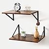 Axeman deep floating shelves 16w x 12d rustic wood floating shelves set of 2 12 inch deep large floating shelves for wall decor hanging shelves for farmhouse kitchen bathroom bedroom rustic brown  urban country home decor