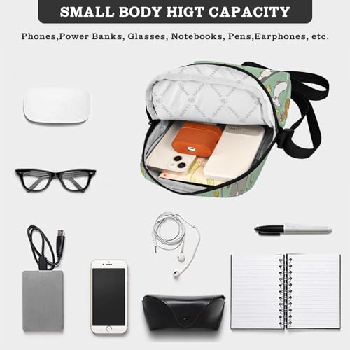 VIGTRO Small Messenger Bag Purse, Pattern with Fancy Rat Mini Crossbody Bag with Adjustable Strap for Women Men, Small Shoulder Bag for Travel Outdoor Sports4