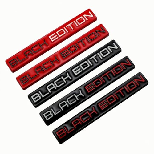 Image of 2pcs Black Edition Metal Emblem 3D Badge Replacement for Car Truck Side Door Bike Stickers Nameplate (Black Red)