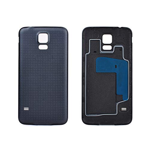 JayTong Back Battery Housing Door Cover Back Case Replacement for Galaxy S5 G900 G900F G900M G900v with Logo (Black)