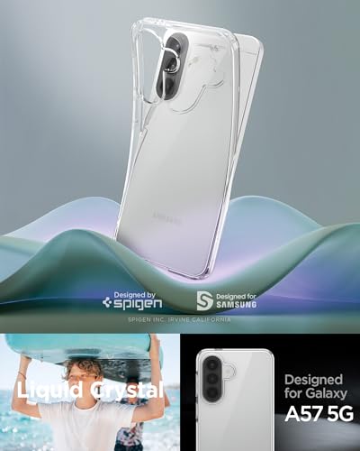 Image of Spigen Liquid Crystal Case for Samsung Galaxy A57 5G, Crystal Clear | Transparent, Flexible, Slim Fit, Thermoplastic Polyurethane, Glossy