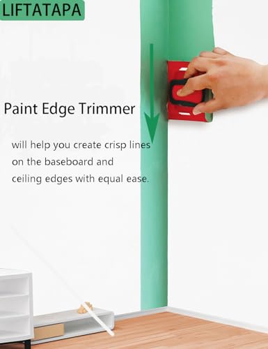 LIFTATAPA Paint Edge Trimmer, Paint Edger Tool for Walls with Pad Nylon Bristles Edges for Home Interior, Corner Walls and Ceilings Pad Painter Wall Painting Brush Tool(Square Handle)