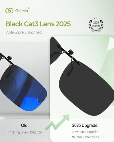 Image of Goiteia Polarized Flip up Clip on Sunglasses over Prescription Glasses for Men Women-Upgraded No Blue Glare
