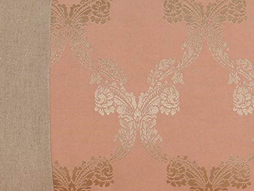 Image of Peach Self Design Double Cotton Jacquard Bedcover with 2 Pillow Covers, Pack of 1