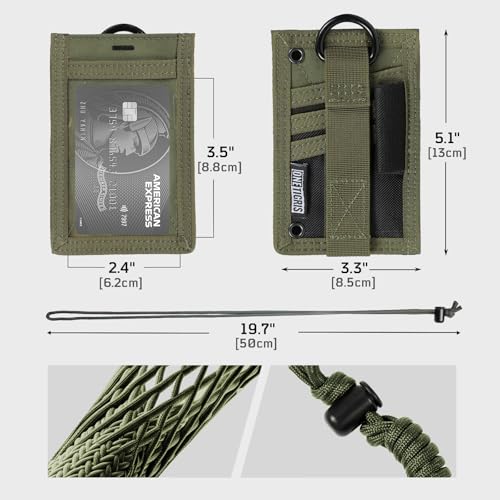 Image of OneTigris Tactical ID Card Badge Holder with Lanyard & Detachable Hook Loop