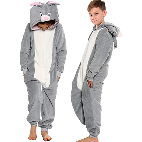 A2Z 4 Kids Mädchen Jungen Hase Kostüm Overall Weicher Plüsch Unisex Strampler Größe 9-10 Jahre