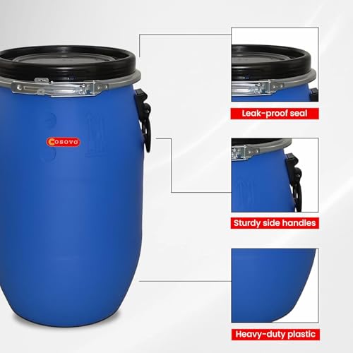 Image of COSOVO Unbreakable Plastic Water Storage Drum | 100 Liters | Storage Container | Blue Drum for Multipurpose Storage (Drum 100ltr)