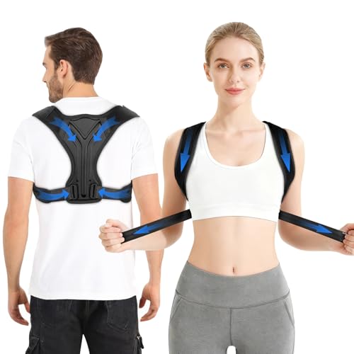 Beugo Corrector Postura Espalda, Corrector Postura Espalda Ajustable para Hombre y Mujer, Espaldas Recta Correctores Postural Transpirable para la Prevención del Dolor Corrección Postural, Negro, M