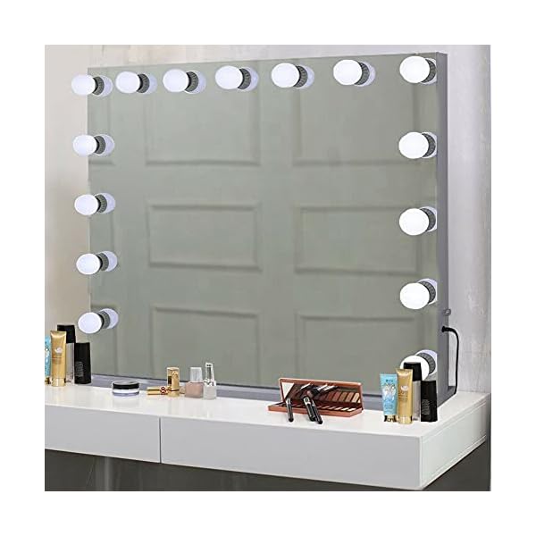 Kosoree Extra Large LED Vanity Mirror Hollywood Makeup Mirrors With 15 Lights Table Lamp