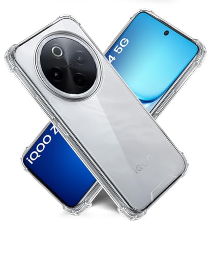 Image of WOW IMAGINE Ultra-Hybrid Crystal Clear Back Case for iQOO Z10 5G | Vivo T4 5G | Shockproof Design | Camera Protection Bump | Hard Clear Mobile Back Cover with Cushioned Edges - Transparent