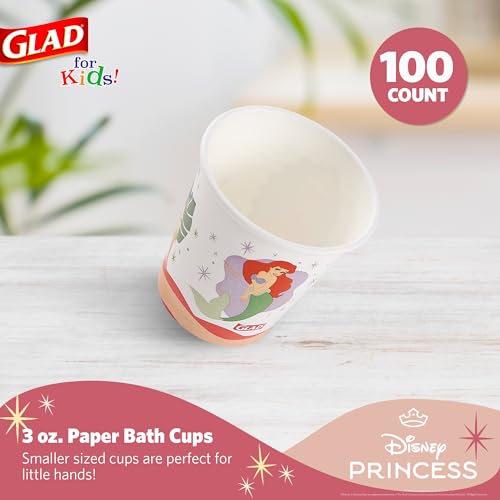 Glad for Kids Disney Princess Mini Paper Cups, 3 Oz, 100 Count, 6-Pack - image 2