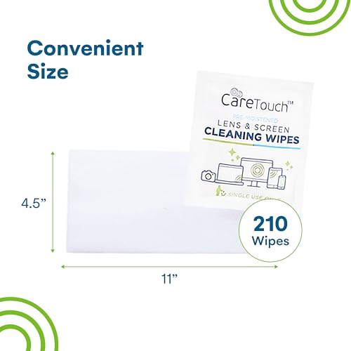 image for Care Touch Lens Cleaning Wipes for Eyeglasses, Pack of 210 - Eyeglass 